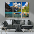 Moraine Lake 3-Panel Wall Art, Majestic Mountain and Lake by MyGreatCanvas | Canvas Wall Art Prints | Photo Prints & Wall Decor