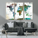 Modern Watercolor World Map Canvas Wall Art – Framed by MyGreatCanvas | Canvas Wall Art Prints | Photo Prints & Wall Decor