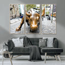Charging Bull Wall Art Canvas Print