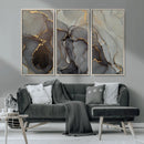 Gray Marble Fluid Wall Art – Modern Abstract Canvas Print