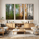 Four Seasons Wall Art Forest Canvas Print – Triptych