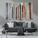 Vintage Wooden Weathered Ski's in Front of an Old Barn Wall by MyGreatCanvas | Canvas Wall Art Prints | Photo Prints & Wall Decor