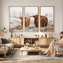 Longhorn Cattle Wall Art Canvas Print, Framed Farmhouse