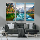 Spectacular autumn view of Braies Lake Wall Art Canvas Print by MyGreatCanvas | Canvas Wall Art Prints | Photo Prints & Wall Decor