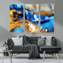 Blue Orange Marble Fluid Effect Canvas Wall Art Print by MyGreatCanvas | Canvas Wall Art Prints | Photo Prints & Wall Decor