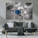 Blue Butterfly Black and White Canvas Wall Art by MyGreatCanvas | Canvas Wall Art Prints | Photo Prints & Wall Decor