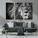 Black and White Lion Canvas Wall Art Print – Wildlife by MyGreatCanvas | Canvas Wall Art Prints | Photo Prints & Wall Decor