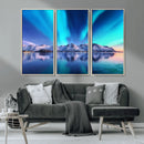 Northern Lights above Mountain Wall Art, Northern Lights