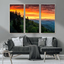 Forest Landscape Wall Art Sunset Canvas, Forest Sunset