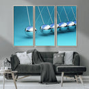 Wall Art Newton's Cradle Canvas Print, Framed Newton Cradle