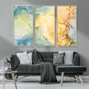 Green and Yellow Marble Fluid Effect Wall Art, Green and