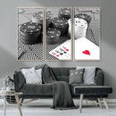 Poker Game Cards Wall Art Canvas, Multi Panel Wall Art