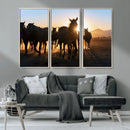 Horse Herd Wall Art Animal Canvas Print