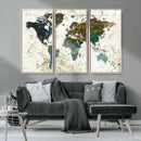 Vintage World Map Wall Art Canvas Print, Framed Rustic Earth by MyGreatCanvas | Canvas Wall Art Prints | Photo Prints & Wall Decor