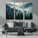 Captivating Misty Forest Wall Art Premium Canvas Print a
