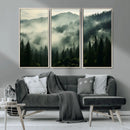 Captivating Misty Forest Wall Art Premium Canvas Print a