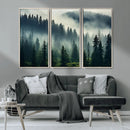 Captivating Misty Forest Wall Art Premium Canvas Print a