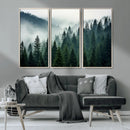 Captivating Misty Forest Wall Art Premium Canvas Print,