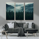 Captivating Misty Forest Wall Art Premium Canvas Print,