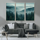 Captivating Misty Foggy Forest Wall Art Premium Canvas Print