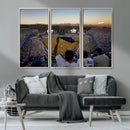 Dodger Stadium Sunset Game Triple Canvas Wall Art - Los