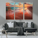 Sunset Beach Wall Art | Ocean Canvas Print | Coastal Wall