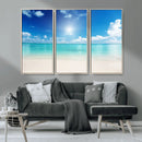 Blue Ocean Wall Art Canvas Print - Tranquil Ocean Paradise