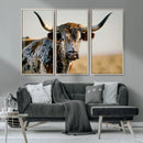 Texas Bull Longhorn Wall Art Canvas Print for Farm House by MyGreatCanvas | Canvas Wall Art Prints | Photo Prints & Wall Decor