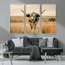 Texas Cow Wall Art Canvas Print for Farm House Wall Decor, by MyGreatCanvas | Canvas Wall Art Prints | Photo Prints & Wall Decor