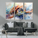 Watercolor Sea Turtle Wall Art Canvas Print - Vibrant Ocean