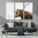 Rustic Bull Wall Art Canvas Print – Modern Longhorn