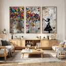 Banksy Wall Art - Banksy Girl and Butterfly Explosion Wall