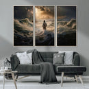 Jesus Walking on Water Wall Art Canvas Print - Religious