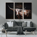 Texas Longhorn Wall Art Canvas Print | Western Ranch Decor |
