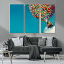 Carl Fredricksen, Up Movie Wall Art, Colorful Balloon House
