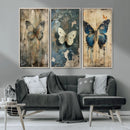 Butterfly Wall Art Trio | Vintage Butterfly Canvas Print | by MyGreatCanvas | Canvas Wall Art Prints | Photo Prints & Wall Decor