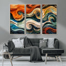 Abstract Wave Wall Art | Ready to Hang Framed Canvas Print |