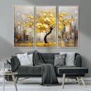 Golden Tree Canvas Print | Abstract Wall Art for Modern