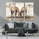 Vintage Horses Wall Art | Ready to Hang and Framed Triptych by MyGreatCanvas | Canvas Wall Art Prints | Photo Prints & Wall Decor
