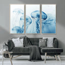 Blue Jellyfish Wall Art Canvas Print