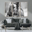 Black and White Horse Winter Wall Art | Ready to Hang and