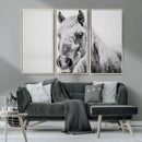 White Horse Wall Art | Ready to Hang and Framed | Winter