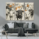 Texas Longhorn Wall Art Canvas Print – Herd Abstract Cow by MyGreatCanvas | Canvas Wall Art Prints | Photo Prints & Wall Decor