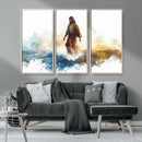 Watercolor Jesus Walking Wall Art Print, Jesus Water Canvas