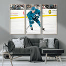 San Jose Sharks Ice Hockey Player Wall Art Canvas Print