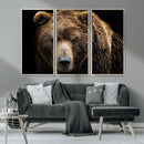 Grizzly Brown Bear Canvas Wall Art, Wildlife Animal Canvas