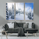 Winter Ski Lift Wall Art Print - Landscape Wall Art | Snowy