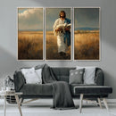 Jesus Shepherd Wall Art | Ready to Hang Triptych Canvas of