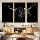 Texas Black Longhorn Bull Wall Art Canvas Print - Western by MyGreatCanvas | Canvas Wall Art Prints | Photo Prints & Wall Decor