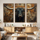 Longhorn Texas Cow Bull Wall Art | Rustic Farmhouse Canvas by MyGreatCanvas | Canvas Wall Art Prints | Photo Prints & Wall Decor